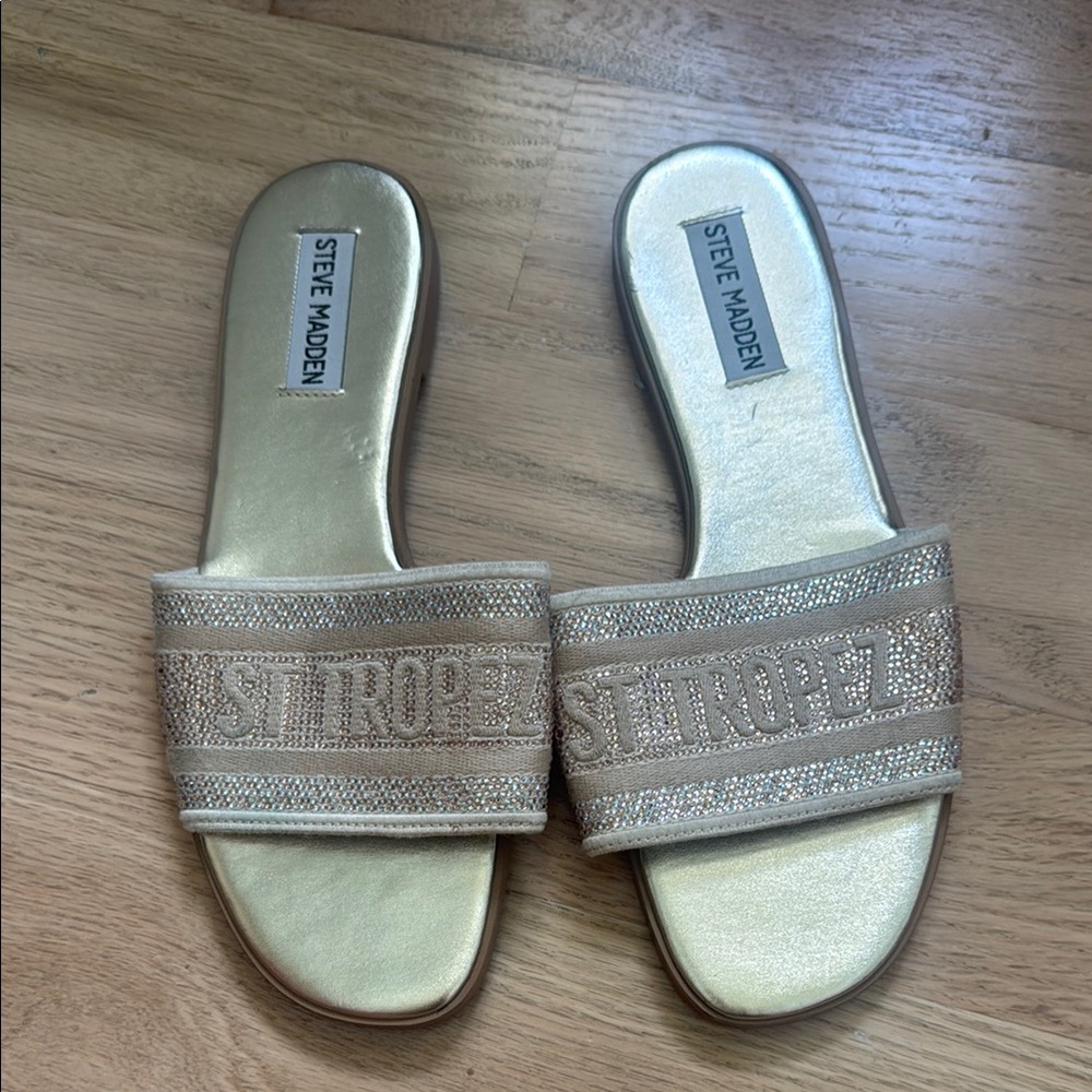Steve Madden Gold Minimalist Sandals